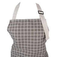 Clayre &amp; Eef | Keukenschort Grijs Wit 69x68 cm | KT041.052