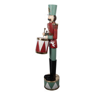 Clayre &amp; Eef | Decoratie Notenkraker Rood Groen 33x33x121 cm | 5Y1439