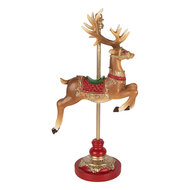 Clayre &amp; Eef | Decoratie Rendier Bruin Rood 18x10x35 cm | 6PR6267