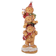 Clayre &amp; Eef | Decoratie peperkoekpoppen Bruin Rood 10x8x27 cm | 6PR6334