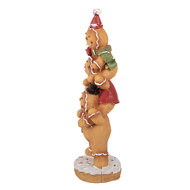 Clayre &amp; Eef | Decoratie peperkoekpoppen Bruin Rood 10x8x27 cm | 6PR6334