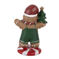 Clayre &amp; Eef | Decoratie peperkoekpop Bruin Groen 12x11x21 cm | 6PR6335