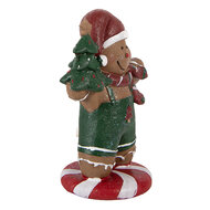Clayre &amp; Eef | Decoratie peperkoekpop Bruin Groen 12x11x21 cm | 6PR6335