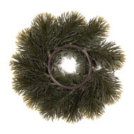 Clayre &amp; Eef | Kerstdecoratie Krans Groen Wit &oslash; 26x6 cm | 66677