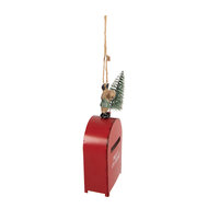 Clayre &amp; Eef | Decoratie hanger Brievenbus Rood Groen 6x3x14 cm | 66748