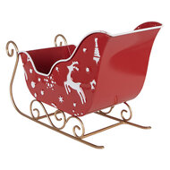 Clayre &amp; Eef | Kerstdecoratie Slee Rood Wit 29x13x19 cm | 6Y6012