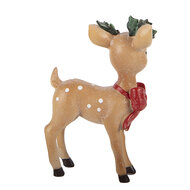 Clayre &amp; Eef | Decoratie Rendier Bruin Rood 9x5x14 cm | 6PR6270