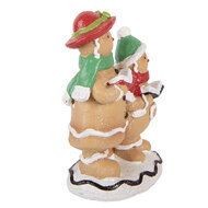 Clayre &amp; Eef | Decoratie peperkoekpoppen Bruin Wit 10x6x13 cm | 6PR6332