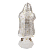 Clayre &amp; Eef | Kerstdecoratie Kerstman Zilverkleurig Wit 7x7x16 cm | 6PR6336