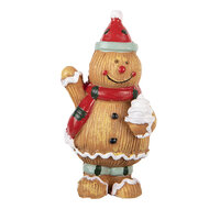 Clayre &amp; Eef | Decoratie peperkoekpop Bruin Rood 5x4x9 cm | 6PR6338