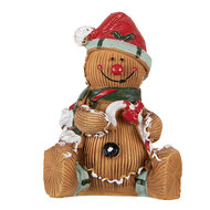Clayre &amp; Eef | Decoratie peperkoekpop Bruin Rood 7x5x9 cm | 6PR6339