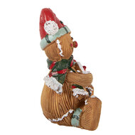 Clayre &amp; Eef | Decoratie peperkoekpop Bruin Rood 7x5x9 cm | 6PR6339