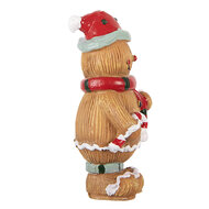 Clayre &amp; Eef | Decoratie peperkoekpop Bruin Rood 5x4x9 cm | 6PR6341