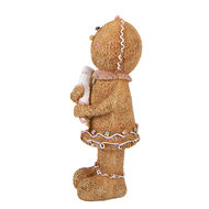 Clayre &amp; Eef | Decoratie peperkoekpop Bruin Wit 8x7x16 cm | 6PR6438
