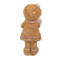 Clayre &amp; Eef | Decoratie peperkoekpop Bruin Wit 8x7x16 cm | 6PR6438