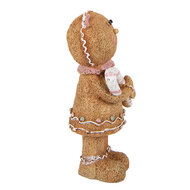 Clayre &amp; Eef | Decoratie peperkoekpop Bruin Wit 8x7x16 cm | 6PR6438