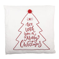 Clayre &amp; Eef | Kussen gevuld Wit Rood 45x5x45 cm | KG023.175