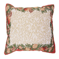 Clayre &amp; Eef | Kussen gevuld Beige Rood 45x45x4 cm | KG023.165