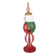Clayre &amp; Eef | Kerstdecoratie Notenkraker met LED Rood Wit 17x16x57 cm / 3xAA | 5PR0231