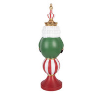 Clayre &amp; Eef | Kerstdecoratie Notenkraker met LED Rood Wit 17x16x57 cm / 3xAA | 5PR0231