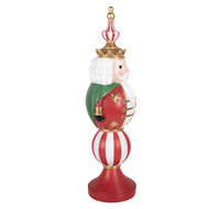 Clayre &amp; Eef | Kerstdecoratie Notenkraker met LED Rood Wit 17x16x57 cm / 3xAA | 5PR0231
