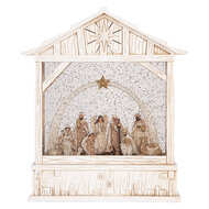 Clayre &amp; Eef | Muziekdoos met LED Wit Bruin 22x7x25 cm / 3xAA | 6PR6190