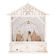 Clayre &amp; Eef | Muziekdoos met LED Wit Bruin 22x7x25 cm / 3xAA | 6PR6190