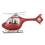 Clayre &amp; Eef | Muziekdoos Helicopter met LED Rood Zilverkleurig 47x11x22 cm / 3xC | 6PR6195