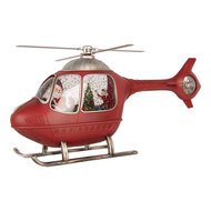 Clayre &amp; Eef | Muziekdoos Helicopter met LED Rood Zilverkleurig 47x11x22 cm / 3xC | 6PR6195
