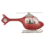 Clayre &amp; Eef | Muziekdoos Helicopter met LED Rood Zilverkleurig 47x11x22 cm / 3xC | 6PR6195
