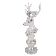 Clayre &amp; Eef | Kandelaar Rendier Wit Zilverkleurig 17x11x38 cm | 6PR6307