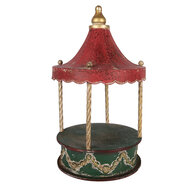 Clayre &amp; Eef | Kerstdecoratie Carrousel Rood Groen &oslash; 27x48 cm | 6Y6198