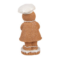 Clayre &amp; Eef | Decoratie peperkoekpop Bruin Wit 7x6x15 cm | 6PR6302