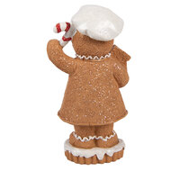 Clayre &amp; Eef | Decoratie peperkoekpop Bruin Wit 8x5x15 cm | 6PR6303