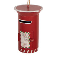 Clayre &amp; Eef | Decoratie hanger Brievenbus Rood Wit &Oslash; 7x11 cm | 6Y6065