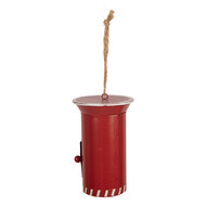 Clayre &amp; Eef | Decoratie hanger Brievenbus Rood Wit &Oslash; 7x11 cm | 6Y6065