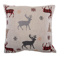 Clayre &amp; Eef | Kussen gevuld Beige Rood 44x44x4 cm | KG023.147