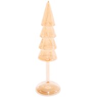 Dekoratief | Deco boom op voet, goud/transparant, glas, LED, 32cm | A269022