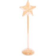 Dekoratief | Deco ster op voet, goud/transparant, glas, LED, 36cm | A269021