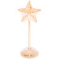 Dekoratief | Deco ster op voet, goud/transparant, glas, LED, 26cm | A269020