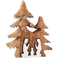 Dekoratief | Kerststal puzzel, wit/naturel, hout/enamel, 13x3x15cm | A268222