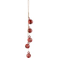 Dekoratief | Slinger m/belletjes, rood/wit, metaal, 40x4x4cm | A268212