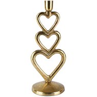 Dekoratief | Kandelaar m/harten, goud, metaal, 12x12x30cm | A268171
