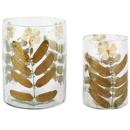 Dekoratief | Set 2 theelichthouders 'Festi Fall', glas, 10x10x13cm | A268139