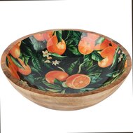 Dekoratief | Bowl 'Orangina', naturel, hout/enamel, 25x25x8cm | A268080