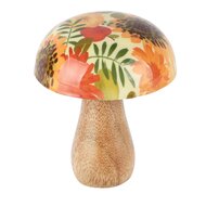 Dekoratief | Paddenstoel 'Indian Summer', hout/enamel, 11x11x14cm | A268050