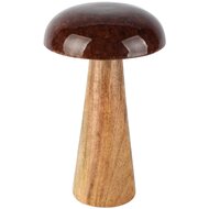 Dekoratief | Paddenstoel 'Chestnut', hout/enamel, 13x13x21cm | A268011