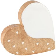 Dekoratief | Deco hart m/hartjes, naturel/wit, hout, 16x3x15cm | A268005