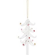 Dekoratief | Hanger boompje, transparant/rood/goud, glas, 6x6x12cm | A265999