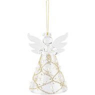 Dekoratief | Hanger engel, transparant/champagne, glas, 5x5x8cm | A265998